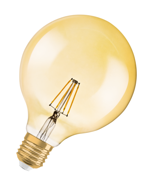 Osram / Ledvance LED Filament Vintage 1906 Globe G125 gold 300° 4-35W/824 extra warmweiß 410lm E27 220-240V