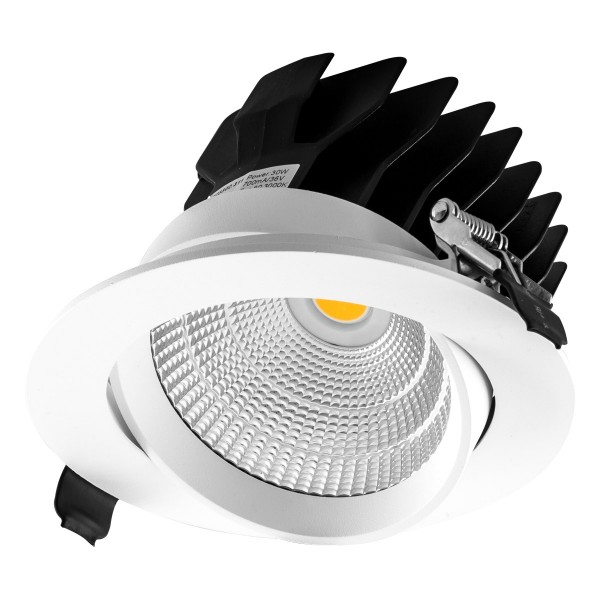 EVN Power-LED Leuchte weiß schwenkbar rund 140x88mm 27W 3000K 3072lm 41-80° 200-240V IP20