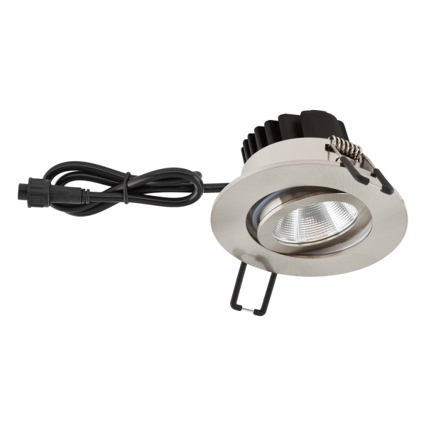 EVN Power-LED Leuchte Edelstahl Optik schwenkbar rund 83x48,5mm 6W 3000K 620lm 21-40° IP65