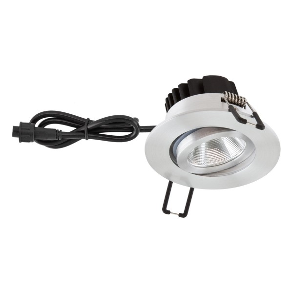 EVN Power-LED Leuchte Aluminium poliert schwenkbar rund 83x48,5mm 6W 4000K 683lm 21-40° IP65