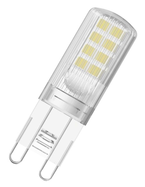 Modee SMD LED Alu-Plastik Pin klar 300° 2,6-30W/827 warmweiß 320lm G9 220-240V 1er Blister