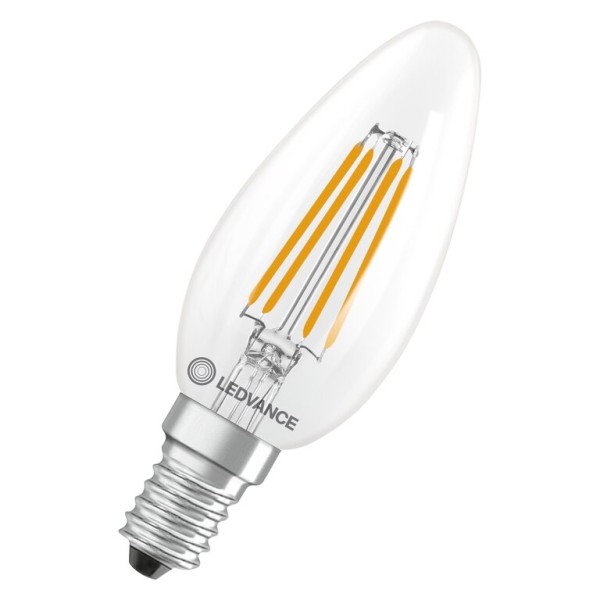 Osram / Ledvance LED Filament Kerze B klar 300° Performance 3,4-40W/840 kaltweiß 470lm E14 220-240V