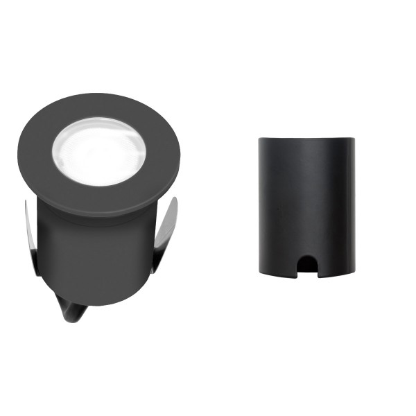 EVN LED Bodeneinbauleuchte anthrazit rund 63x73mm 2W 3000K 82lm 41-80° 220-240V IP65