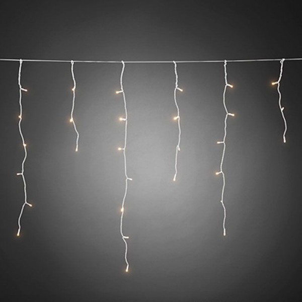 Konstsmide LED Lichtervorhang Eisregen mit Lichtsensor sowie 6h / 9h Timer 80 Dioden Gesamtlänge 350cm warmweiß batteriebetrieben