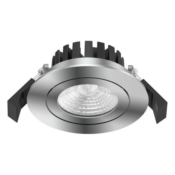 EVN LED Downlight Edelstahl Optik schwenkbar rund 80x32mm 8W 3000K 869lm 21-40° 200-240V IP65
