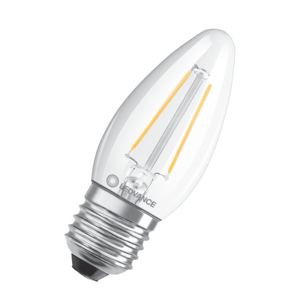 Osram / Ledvance LED Filament Kerze B klar 300° Performance 4,8-40W/827 warmweiß 470lm E27 220-240V dimmbar