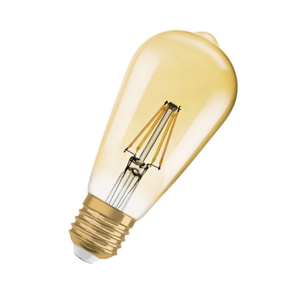 Osram / Ledvance LED Filament Vintage 1906 Edison gold 300° 6,5-55W/824 extra warmweiß 725lm E27 220-240V dimmbar