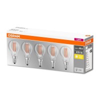 Osram LED Base Classic P Filament 4-40W/827 E14 470lm warmweiß nicht dimmbar klar 300° - 5er Pack