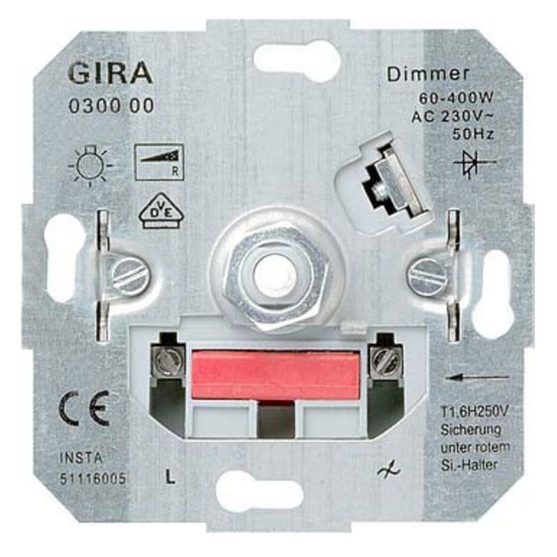 Gira GlühlampenDimmEinsatz mit DrehAusschalter 030000 Dimmer