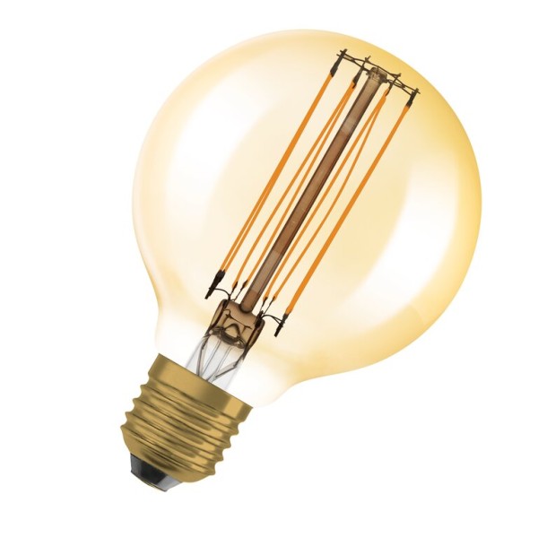 Osram / Ledvance LED Filament Vintage 1906 Globe G80 gold 320° 8,8-60W/822 extra warmweiß 806lm E27 220-240V dimmbar