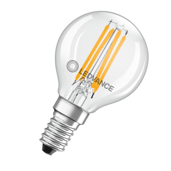 Osram / Ledvance LED Filament Tropfen P klar 300° Superior 2,9-40W/827 warmweiß 470lm E14 220-240V dimmbar