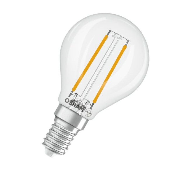 Osram / Ledvance LED Filament Superstar Tropfen P klar 320° 1,8-25W/827 warmweiß 250lm E14 220-240V dimmbar