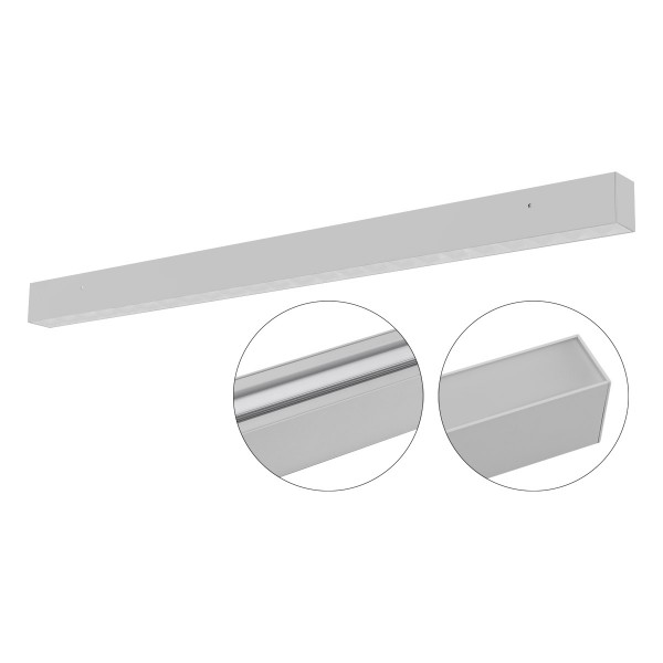 EVN LED Anbauleuchte Silber rechteckig 1204x56x75mm 50W 3000 bis 5700K 5250lm >80° 220-240V IP20