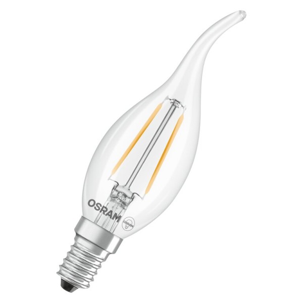 Osram / Ledvance LED Filament Star Kerze BA klar Windstoß 300° 1,8-25W/827 warmweiß 250lm E14 220-240V