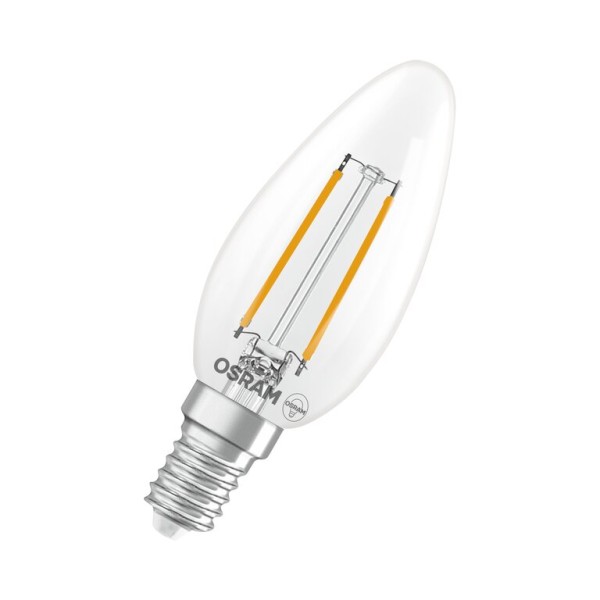 Osram / Ledvance LED Filament Superstar Kerze B klar 320° 1,8-25W/827 warmweiß 250lm E14 220-240V dimmbar