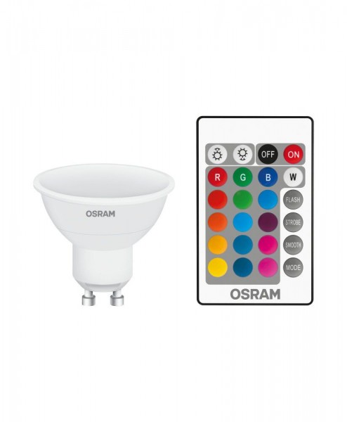 OSRAM LED Retrofit PAR16 4,5-25W/827 RGBW remote control GU10 250lm 120° mit Fernbedienung