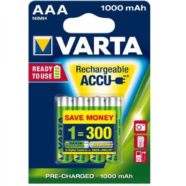 Varta Akku Ready2Use AAA 05703 1000mAh 4er Blister