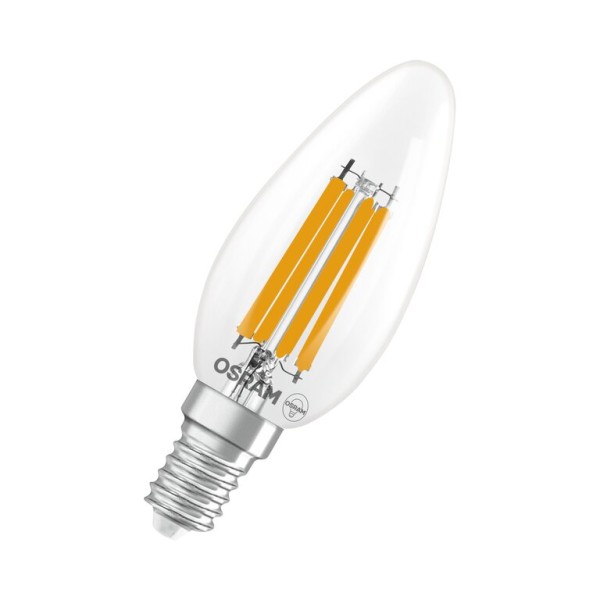 Osram / Ledvance LED Filament Superstar Kerze B klar 320° 3,4-40W/840 kaltweiß 470lm E14 220-240V dimmbar