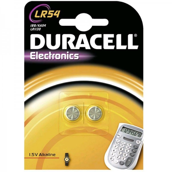 Duracell Knopfzelle Electronics LR54 B2 2er Blister