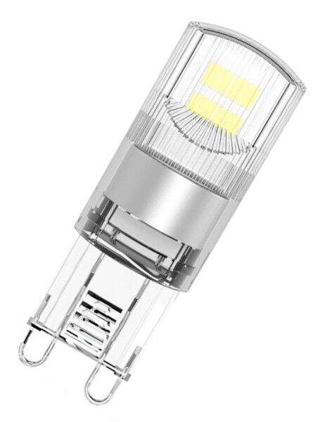 Modee SMD LED Alu-Plastik Pin klar 300° 1,9-21W/827 warmweiß 200lm G9 220-240V 1er Blister