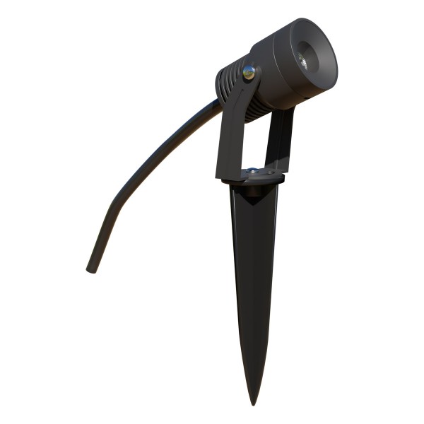 EVN LED Spot anthrazit schwenkbar drehbar rund 50x95mm 5W 3000K 350lm 21-40° 220-240V IP65 mit Erdspieß