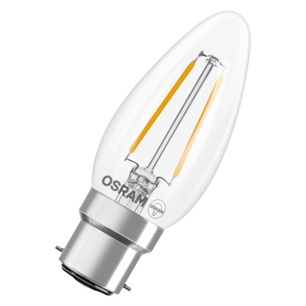 Osram / Ledvance LED Filament Star Kerze B klar 300° 1,8-25W/827 warmweiß 250lm B22d 220-240V