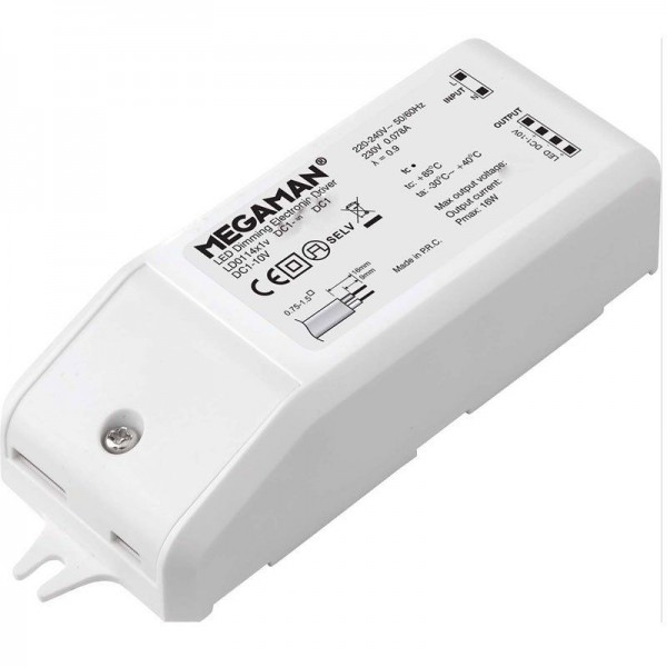 Megaman LED dimmbarer Treiber für AR111 DC20V-10W/ 500mA DC1-10V MM56009