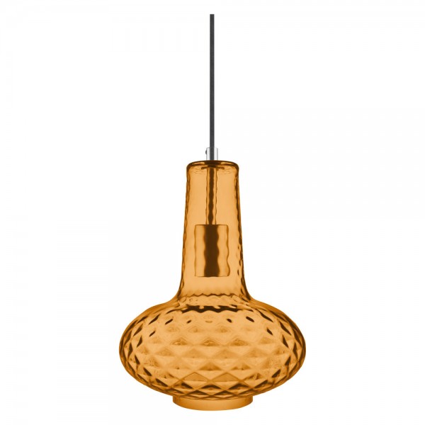 LEDVANCE Vintage 1906 Carved Pendant Pear Orange Glass