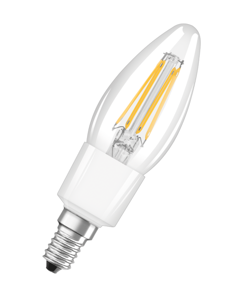 Osram / Ledvance LED Filament Bluetooth Smart+ Classic B klar 300° 4-40W/827 warmweiß 470lm E14 220-240V dimmbar