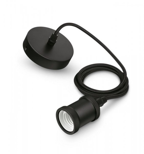 Philips Zubehör Modern Cord E27 Fassung schwarz 2m Kabellänge