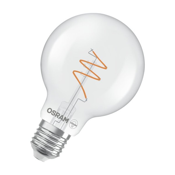 Osram / Ledvance LED Filament Vintage 1906 Globe G80 klar 300° Spiral 4,6-40W/927 warmweiß 470lm E27 220-240V dimmbar