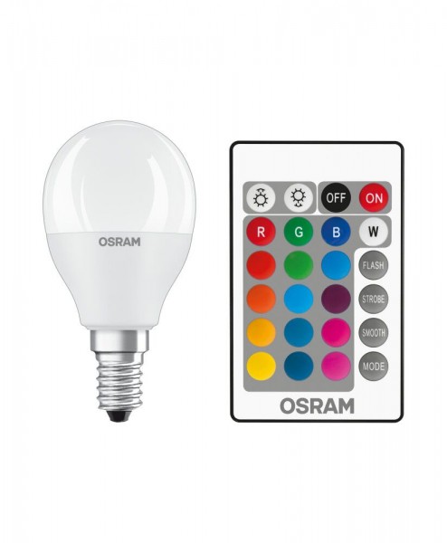 OSRAM LED Retrofit Classic P 5,5-40W/827 RGBW remote control E14 470lm mit Fernbedienung - Blister