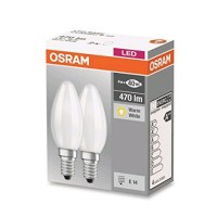 Osram LED Base Classic B Retro 4-40W/827 E14 470lm echt warmweiß nicht dimmbar matt - 2er Pack