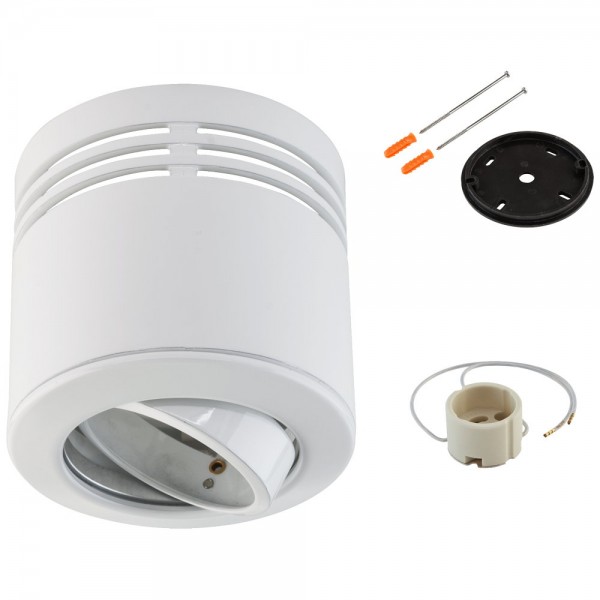 EVN Anbauleuchte weiß schwenkbar drehbar rund 87x85mm 230V IP20