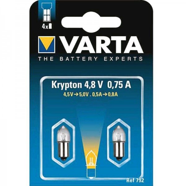 Varta Glühbirnchen Krypton792 4,80V 0,75A 2er Blister