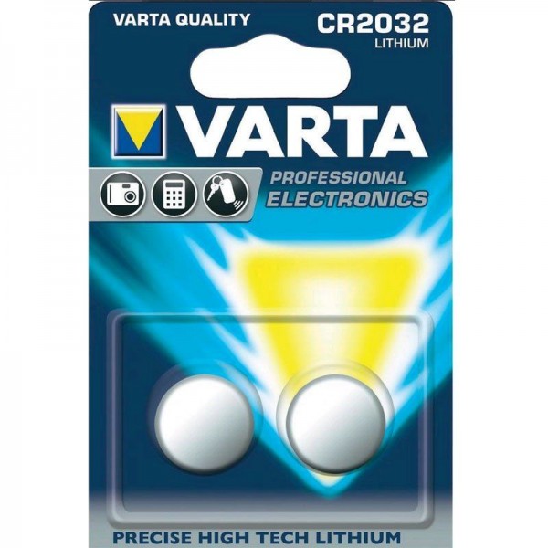 2 x Varta CR 2032 6032 3V Lithium Batterie Knopfzelle 220mAh im 2er Blister 