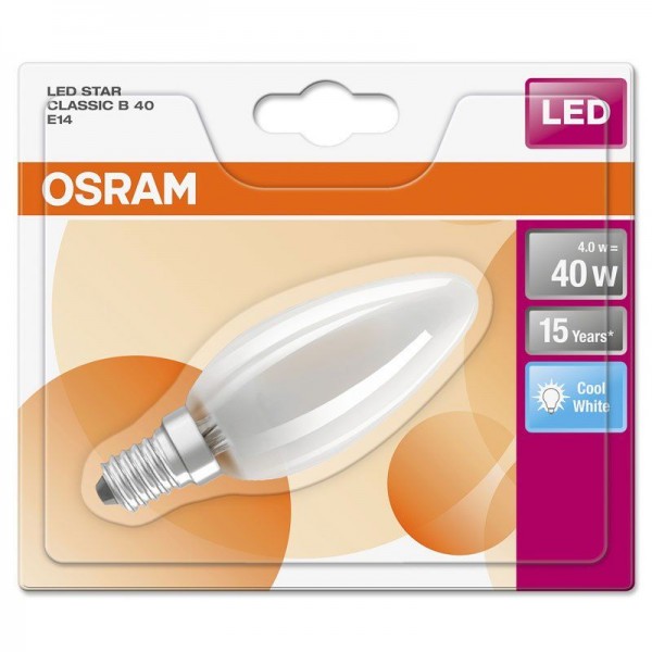 Osram LEDStar Classic B 4-40W/840 E14 matt 320° 470lm kaltweiß nicht dimmbar Blister