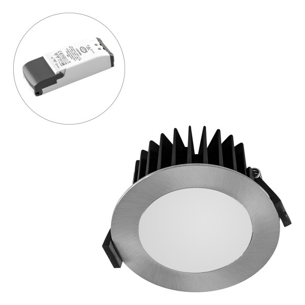 EVN LED Downlight Chrom rund 103x40mm 10W 3000K 995lm >80° 220-240V IP44