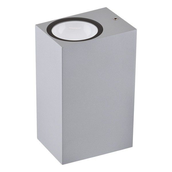 EVN LED 2-flammige Wandleuchte Silber rechteckig 150x68x95mm 6W 3000K 145lm 21-40° 100-240V IP54