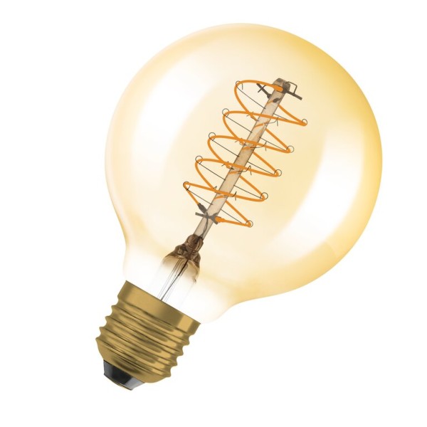 Osram / Ledvance LED Filament Vintage 1906 Globe G80 gold 320° 7-48W/822 extra warmweiß 600lm E27 220-240V dimmbar