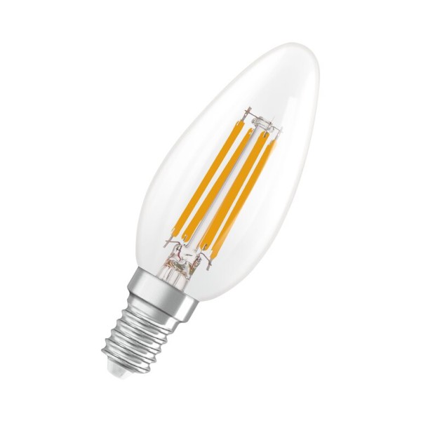 Osram / Ledvance LED Filament Superstar Kerze B klar 320° 3,4-40W/827 warmweiß 470lm E14 220-240V dimmbar