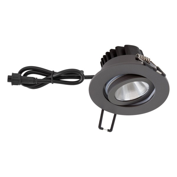 EVN Power-LED Leuchte anthrazit(V4A) schwenkbar rund 83x48,5mm 6W 3000K 620lm 21-40° IP65