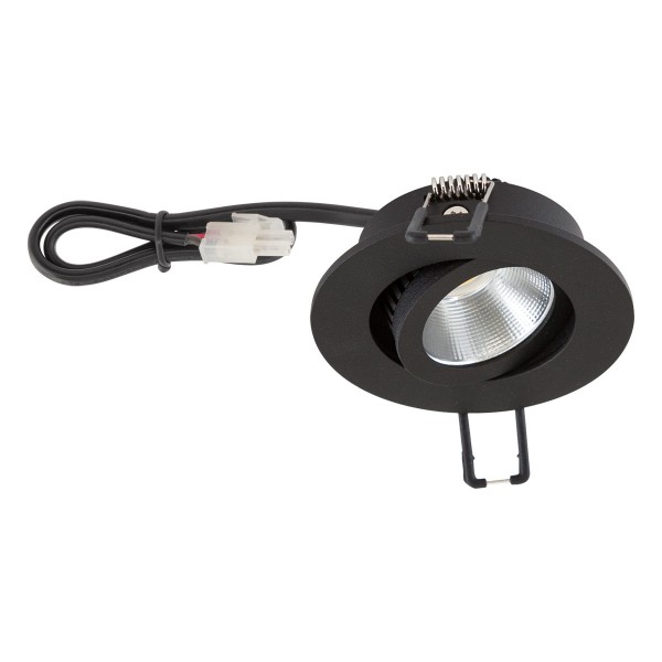 EVN Power-LED Leuchte schwarz schwenkbar rund 83x32mm 6W 3000K 620lm 21-40° IP20