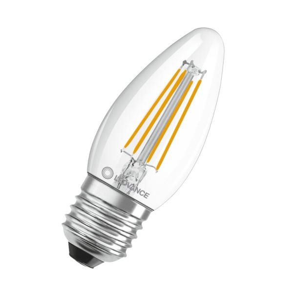 Osram / Ledvance LED Filament Kerze B klar 300° Performance 4-40W/827 warmweiß 470lm E27 220-240V