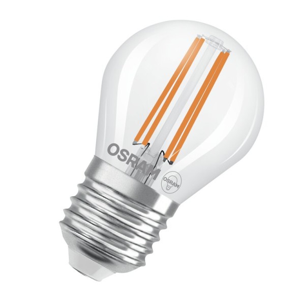 Osram / Ledvance LED Filament Tropfen P klar 320° UltraEfficient 3,8-60W/827 warmweiß 806lm E27 220-240V