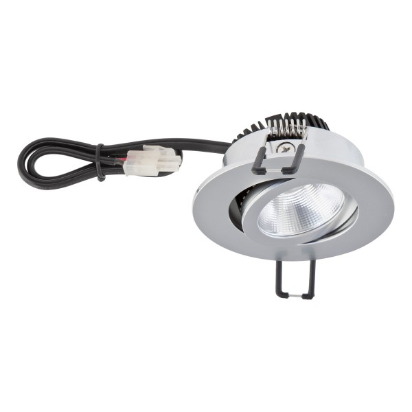 EVN Power-LED Leuchte Chrom matt schwenkbar rund 83x37mm 8,4W 3000K 1010lm 21-40° IP20