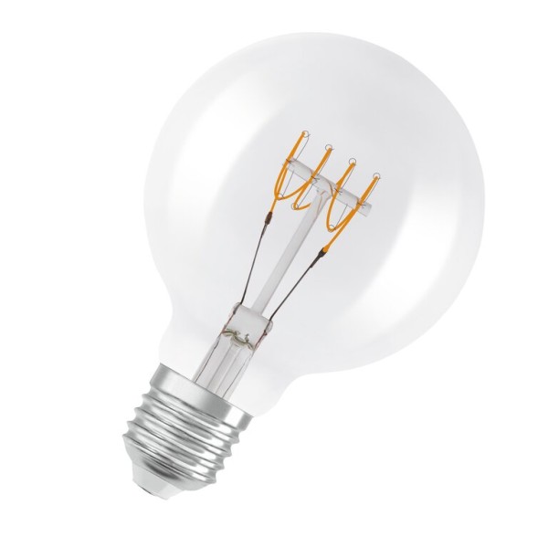Osram / Ledvance LED Filament Vintage 1906 Globe G95 klar 320° 4,8-40W/827 warmweiß 470lm E27 220-240V dimmbar