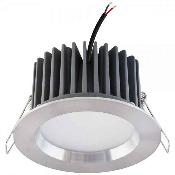 EVN LED Leuchte Edelstahl Optik rund 105x55mm 11W 3000K 1130lm >80° 24V IP44
