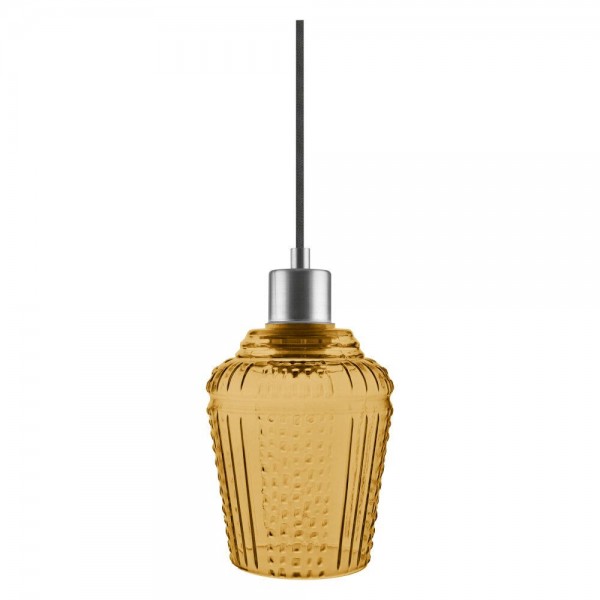 LEDVANCE Vintage 1906 Carved Pendant Jar Orange Glass