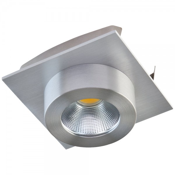 EVN Power-LED Leuchte Aluminium poliert viereckig 83x83x43mm 6W 3000K 620lm 21-40° IP20